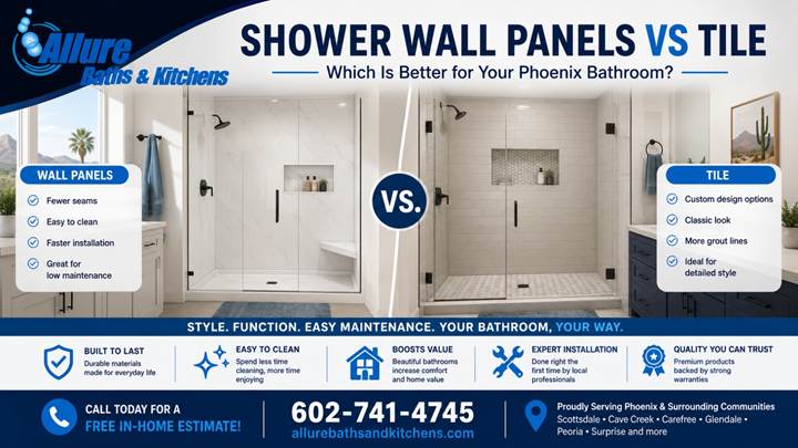 Shower Wall Panels vs Tile in Phoenix Bathrooms